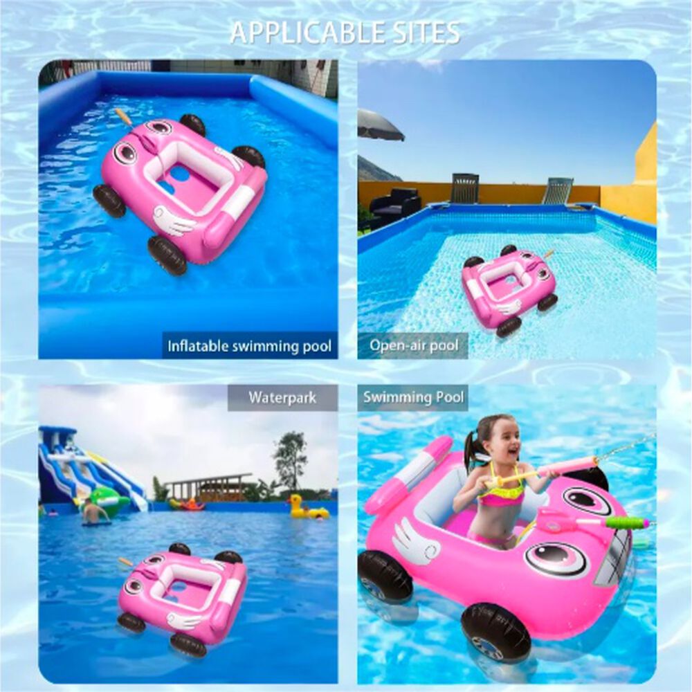 Flotador Autito Inflable Con Pistola Lanza Agua Rosado image number 3.0