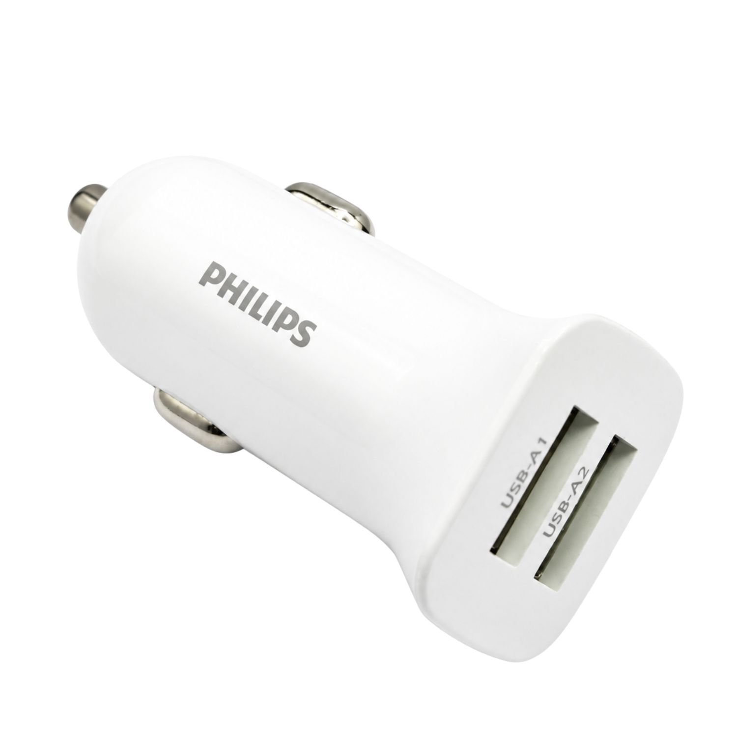 Cargador Auto Philips 12v Blanco 2 Usb 12w - Ps image number 0.0