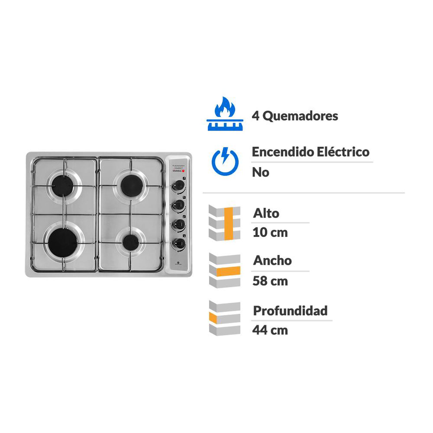 Encimera A Gas Sindelen CEG-4600IN / 4 Quemadores image number 1.0