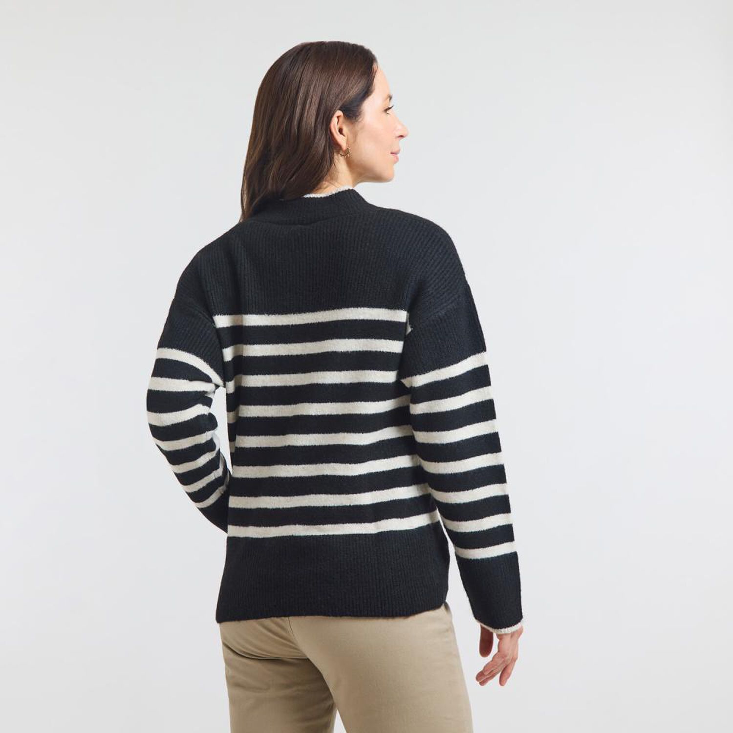 Sweater Listado Regular Manga Larga Cuello Alto Mujer Geeps image number 3.0