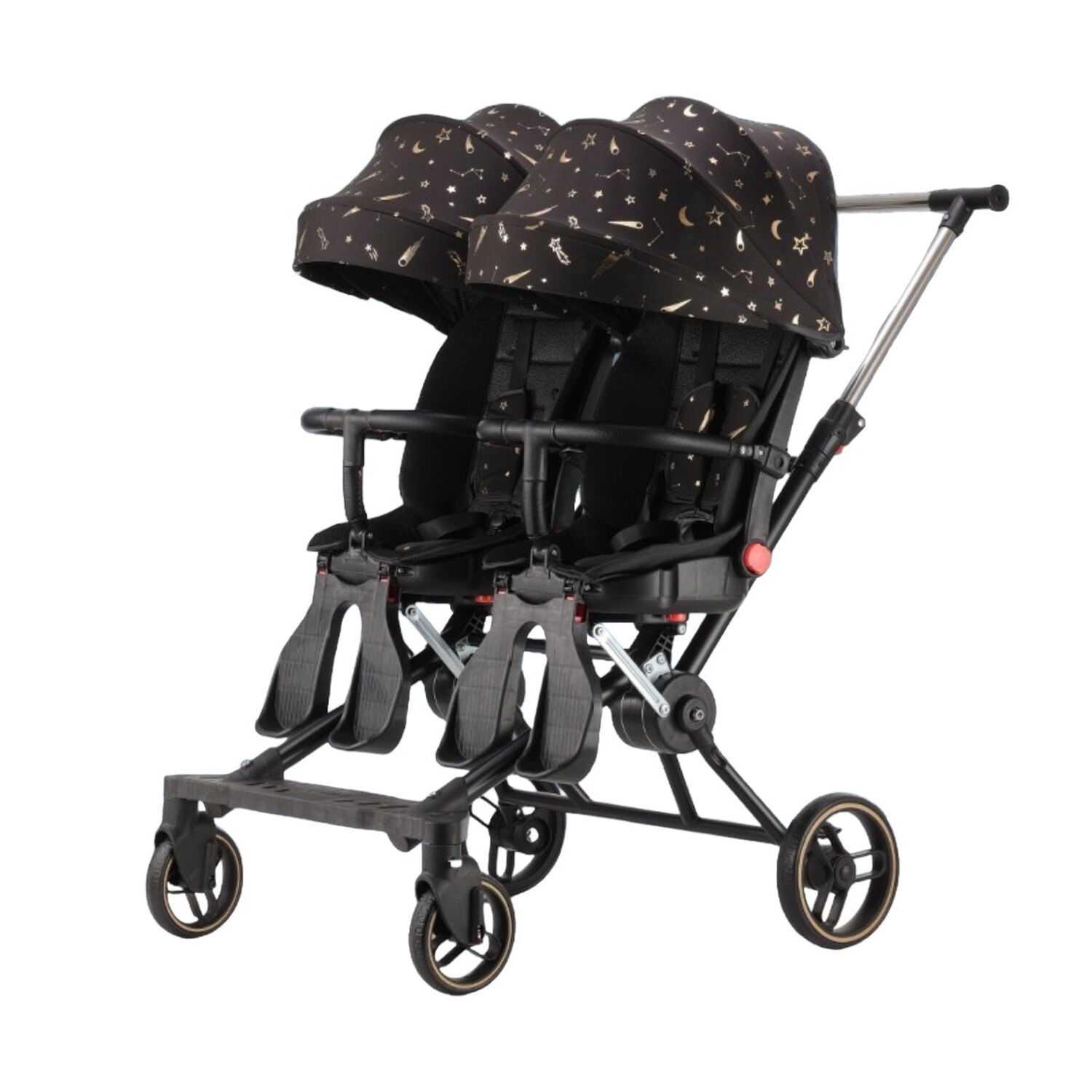Coche Doble Con Mesita De Comer Reclinable Negro Lubabycas image number 0.0