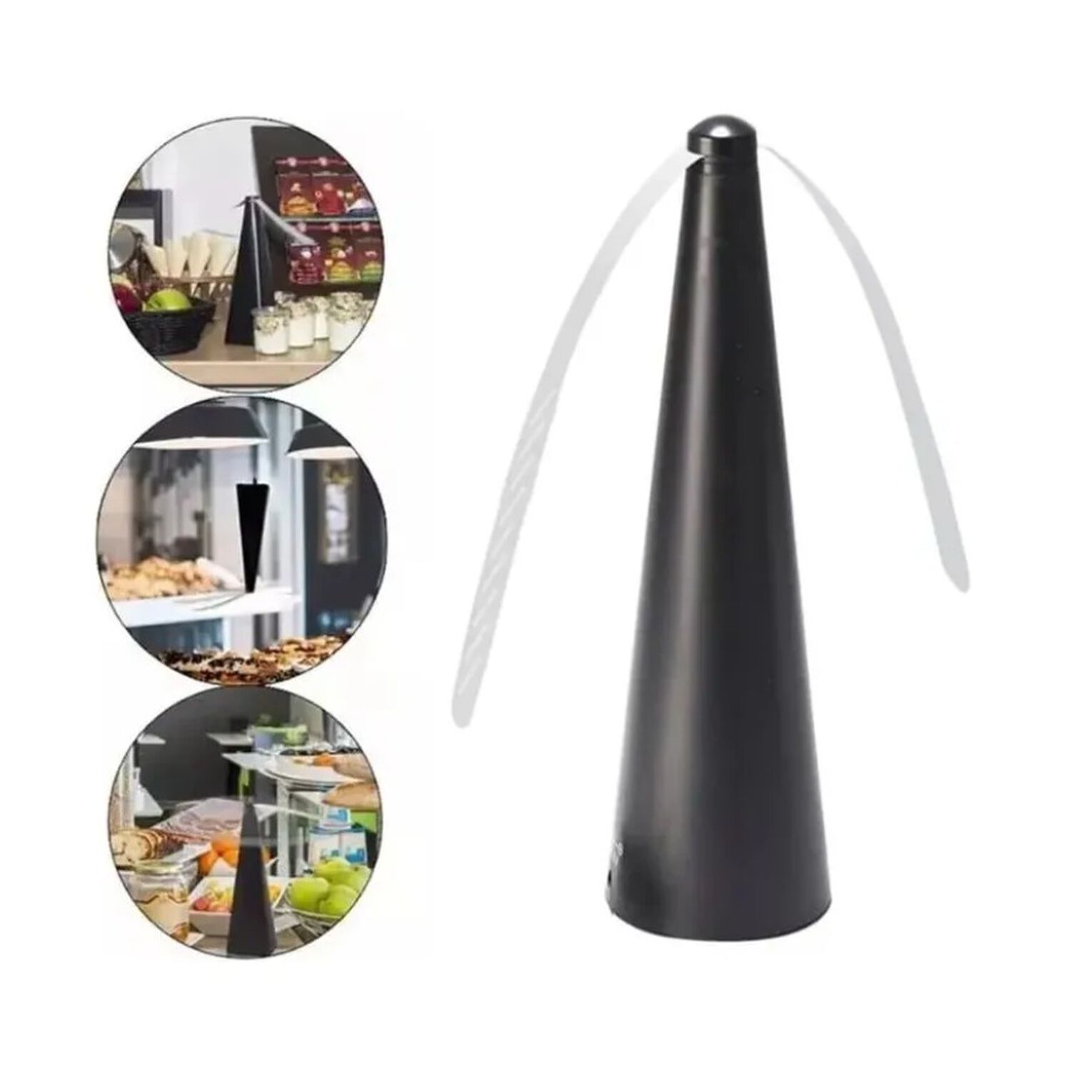 Repelente De Moscas Para Mesa Port&aacute;til A Pilas Aspas Flexibles Negro image number 2.0