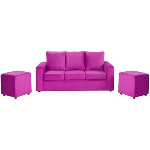Juego De Living Bodevir Kendy / 3 Cuerpos + 2 Pouf