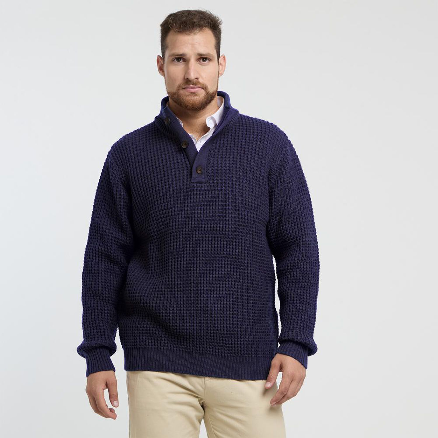 Sweater Liso Regular Cuello Alto Hombre Herald image number 0.0