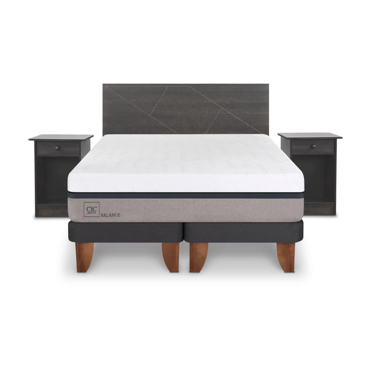 Cama Europea Cic Balance / King / Base Dividida + Set De Maderas image number 0.0