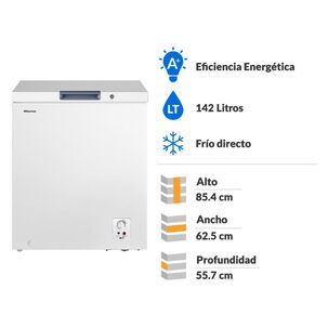 Freezer Horizontal Hisense FC184D4AW1 / Frío Directo / 142 Litros / A+