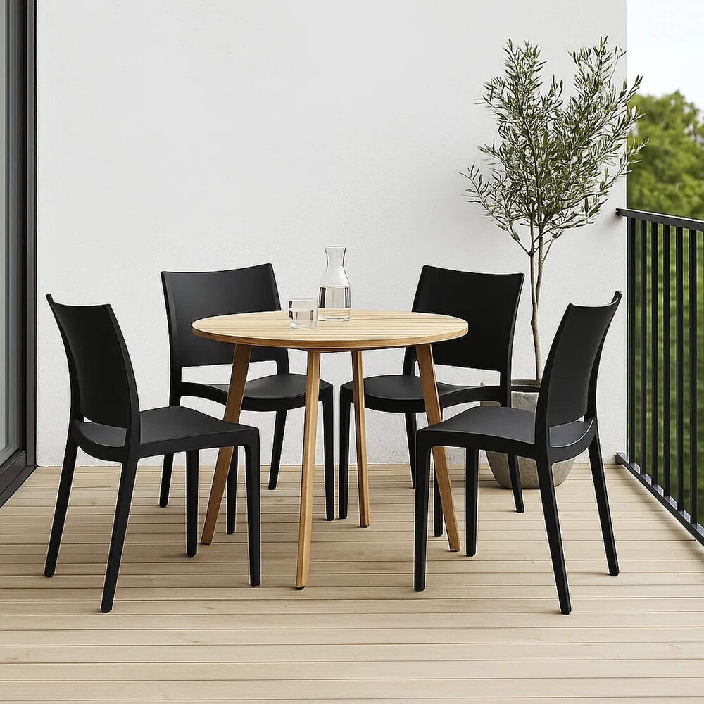 Pack De 4 Sillas De Terraza Exterior Tipo Restaurante - Negras image number 2.0