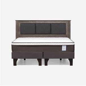 Cama Europea Rosen New Style 4 Plus / King / Base Dividida  + Respaldo Rachel Gris