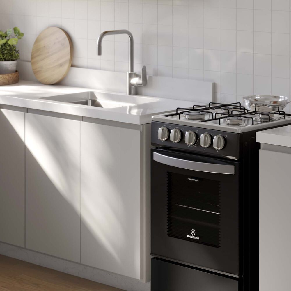 Cocina A Gas 4 Platos Mademsa Limpiaf&aacute;cil Fm4ip Negra image number 4.0