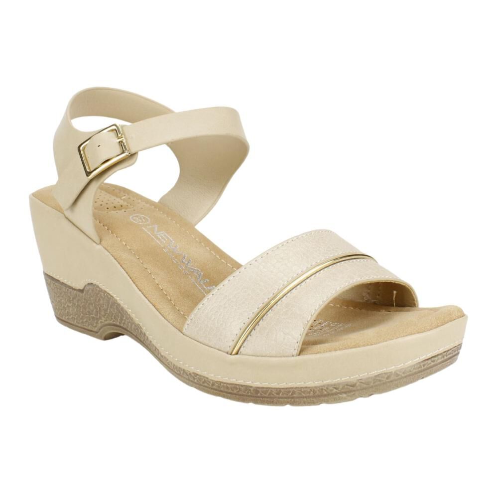 Sandalia Mujer New Walk Beige image number 0.0