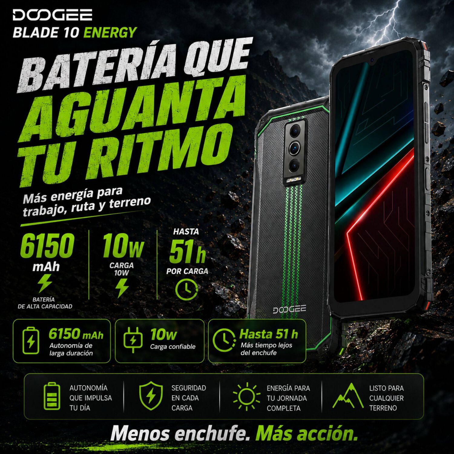 Doogee Blade 10 Energy | Celular Rugged Delgado Ip68 image number 1.0