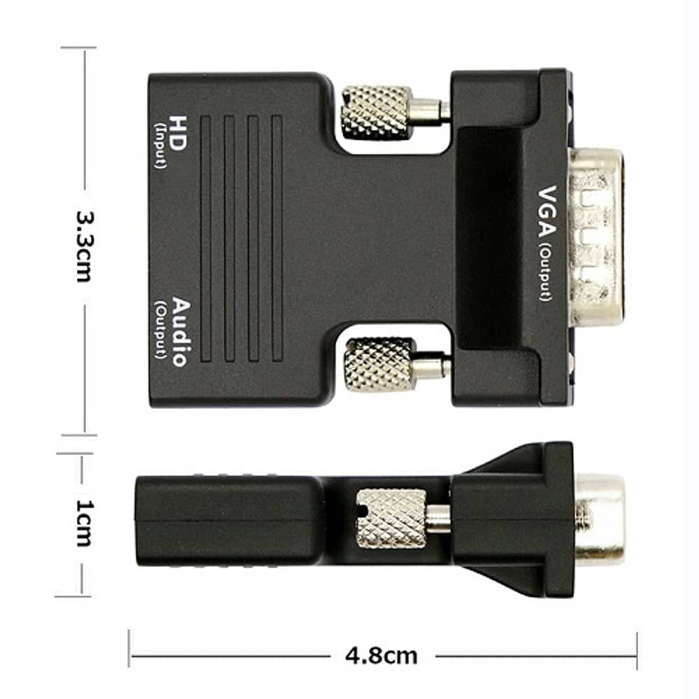 Adaptador Hdmi A Vga Y Audio Plug Jack 3,5 Convertidor A Hdmi Hembra A Vga Macho image number 4.0