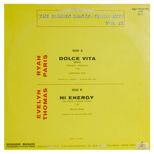 Ryan Paris / Evelyn Thomas - Dolce Vita / Hi Energy | 12" Maxi Single Usado