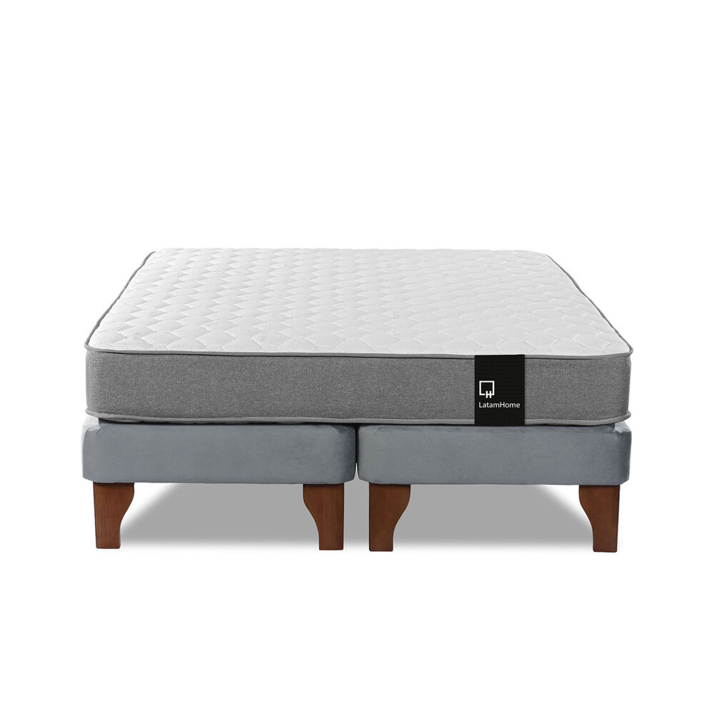 Cama Europea Zen Best Tela Velvet Gris 2 Plazas image number 3.0