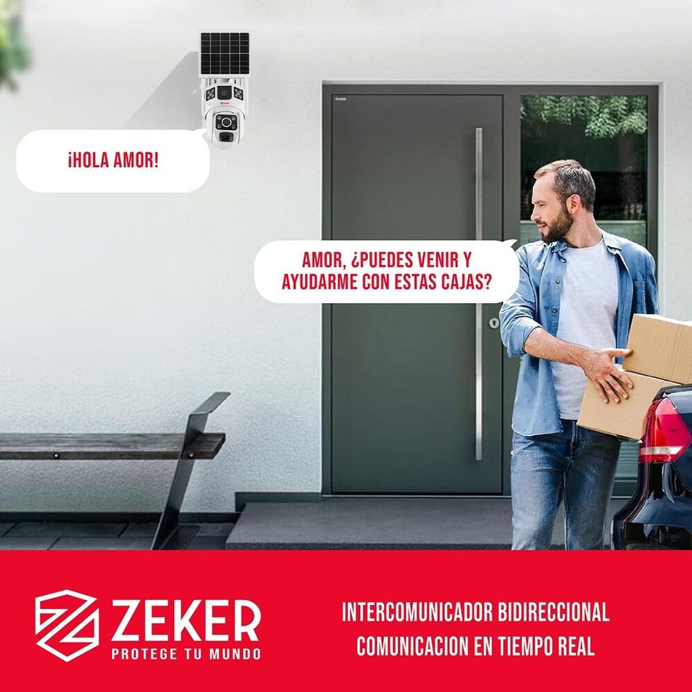 Camara De Seguridad Solar Vigilancia Doble Zeker 3mp Pack X2 image number 5.0