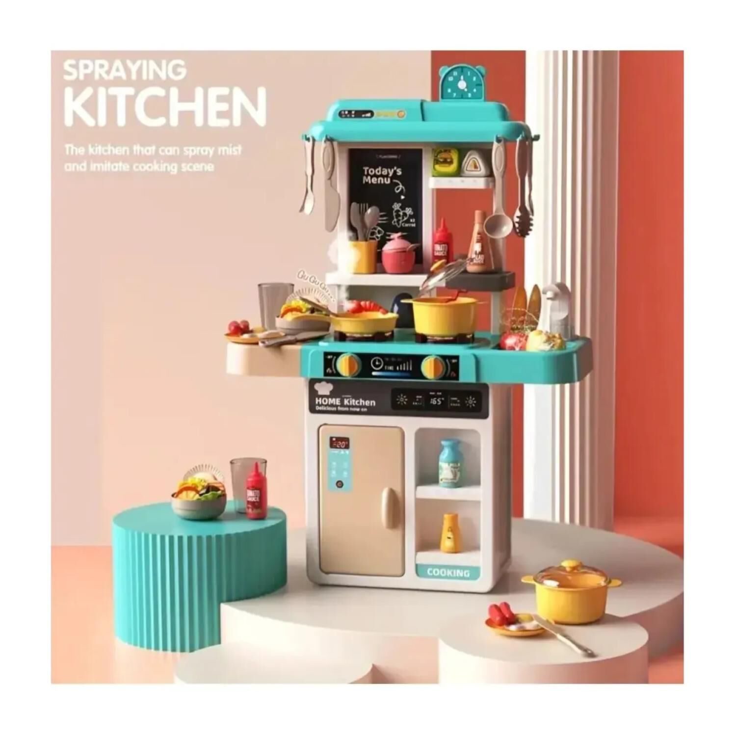 Juguete Set Cocina 43 Piezas 63cm Luz Sonido Azul Infantil image number 2.0