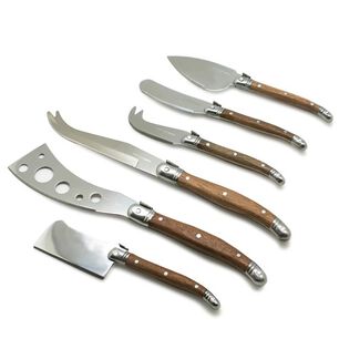 Set 6 Cuchillos Aperitivo Wayu Mango Madera Tablas Picoteo