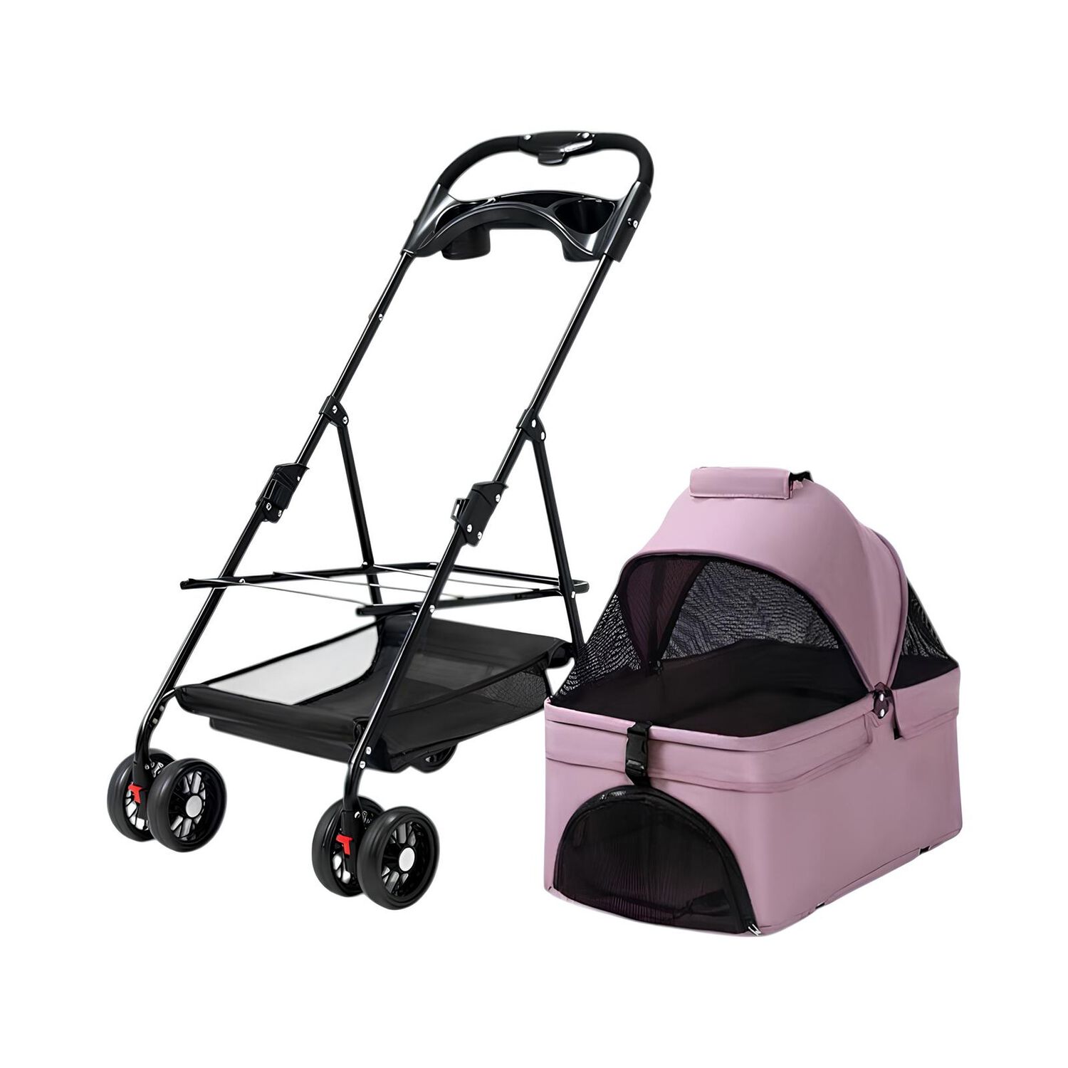 Coche Para Mascotas Perros Gatos 2 En 1 Lubabycas Rosado image number 8.0