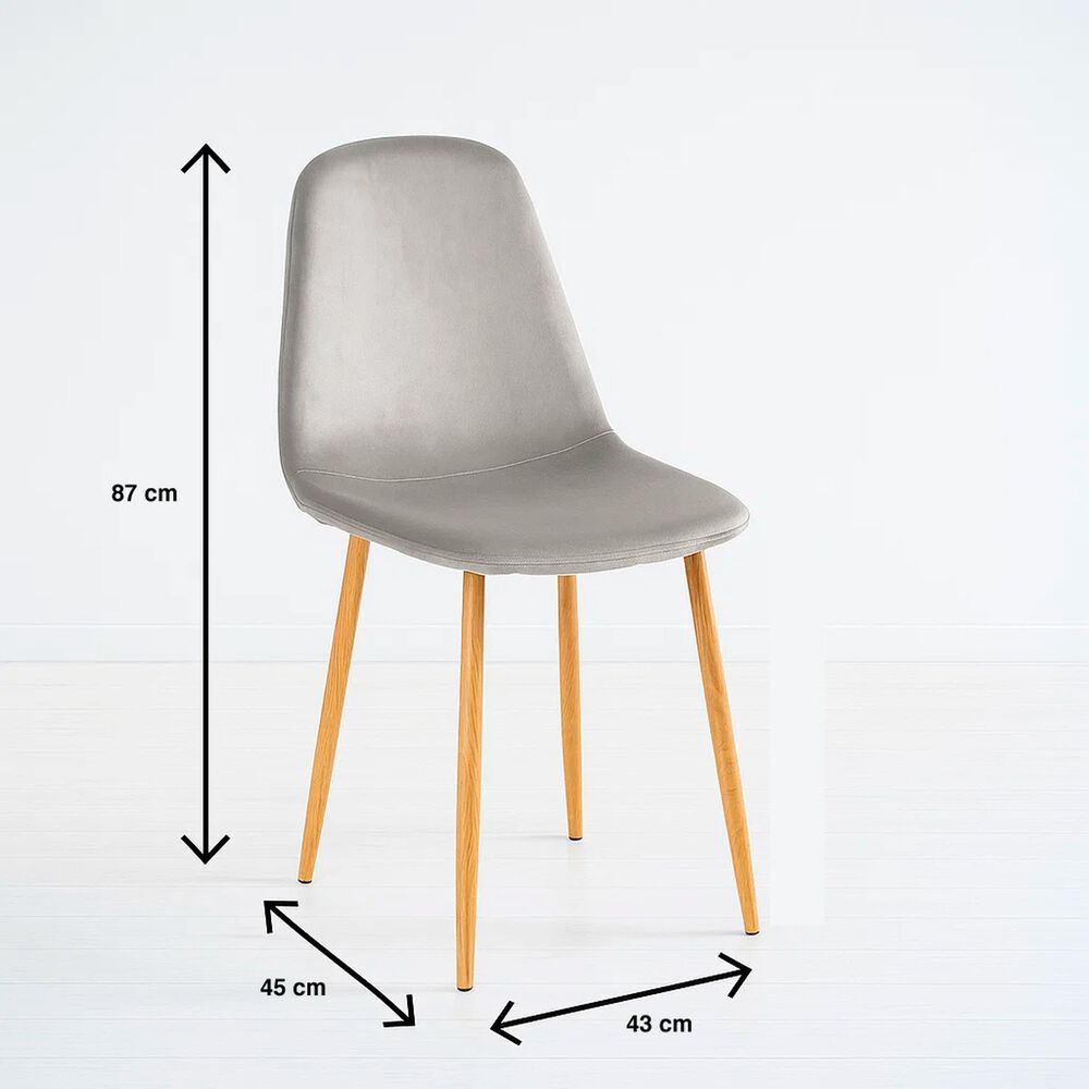 Pack De 2 Sillas Spoon Terciopelo - Gris image number 3.0