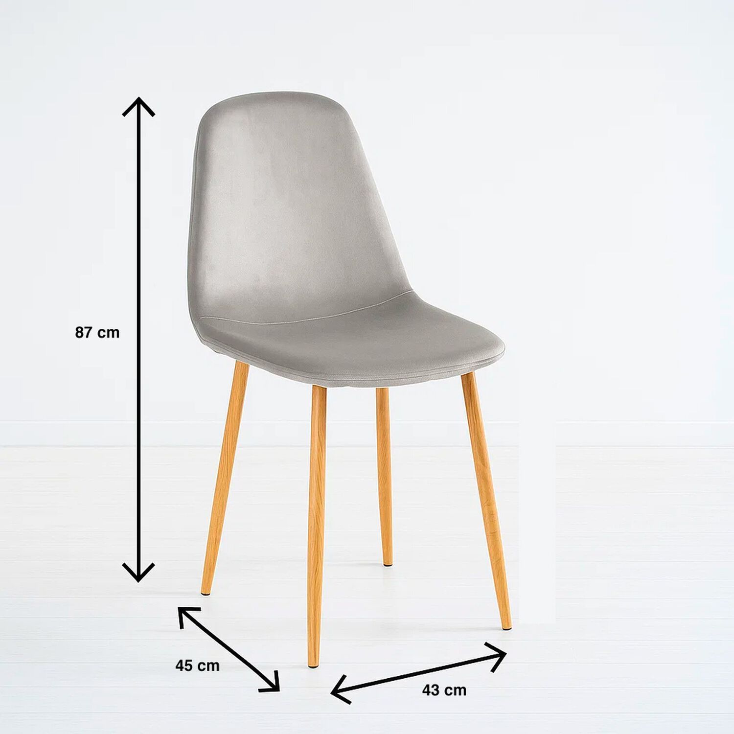 Pack De 2 Sillas Spoon Terciopelo - Gris image number 3.0