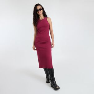 Vestido Escultural Rib Sin Mangas Cuello Redondo Mujer Freedom