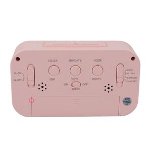 Reloj Digital Lcd Rosado Con Alarma Y Termómetro - Ps