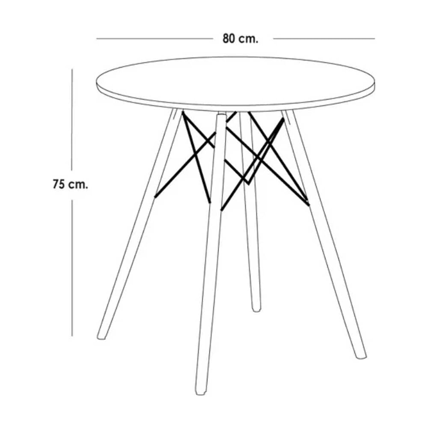 Mesa Eames Redonda 80cm Negro image number 3.0