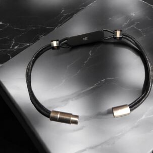 Pulsera De Hombre Cat J001b10121 Plateado-negro