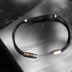 Pulsera De Hombre Cat J001b10121 Plateado-negro