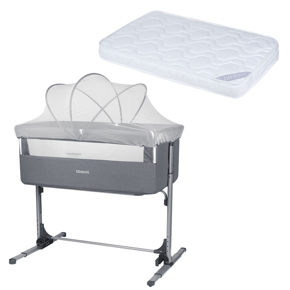 Cuna Colecho Mecedora Mosquitero Next2us Grey + Colch&oacute;n image number 0.0