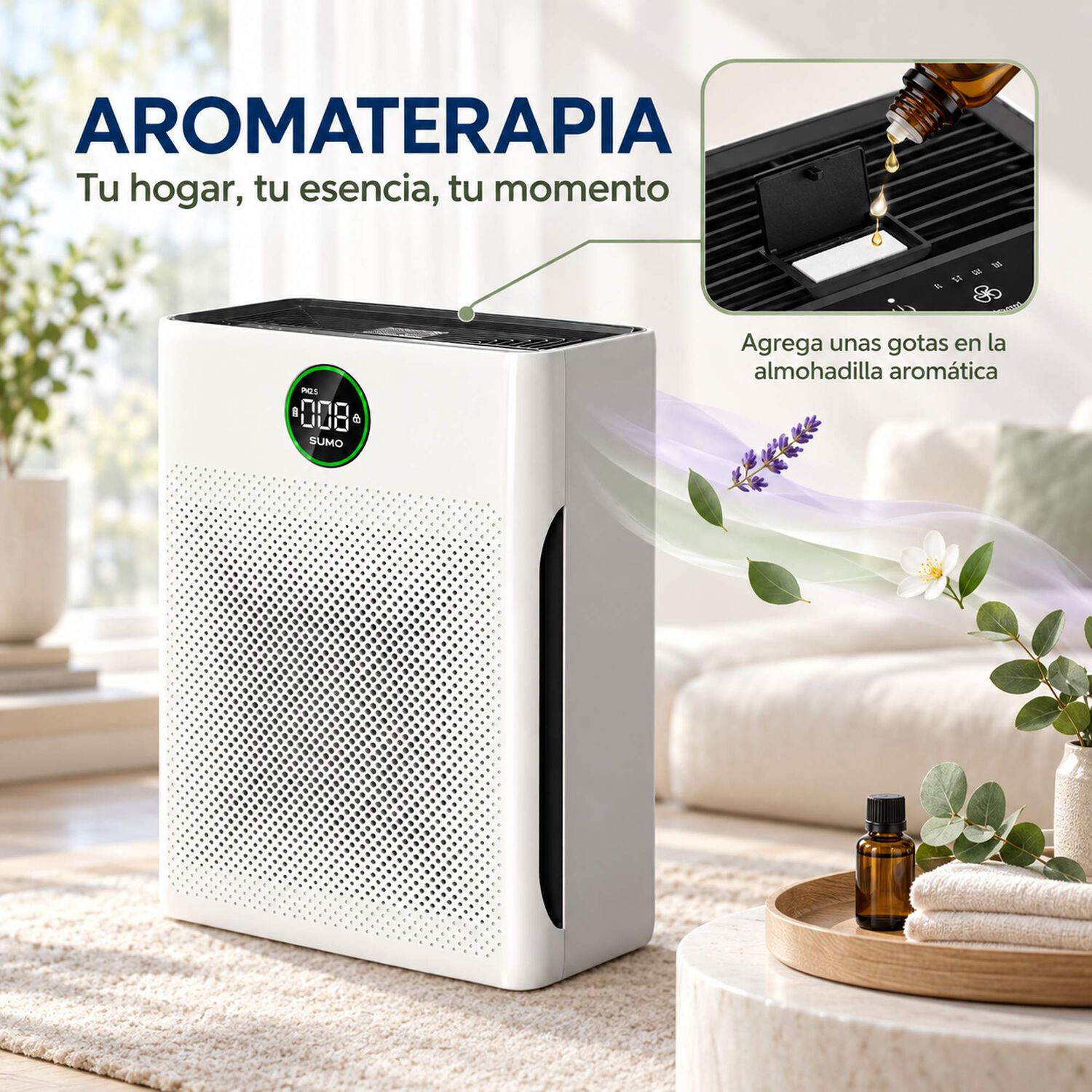 Purificador De Aire Sense Pa-1: Hepa13, Modo Pet Y Aromaterapia image number 5.0
