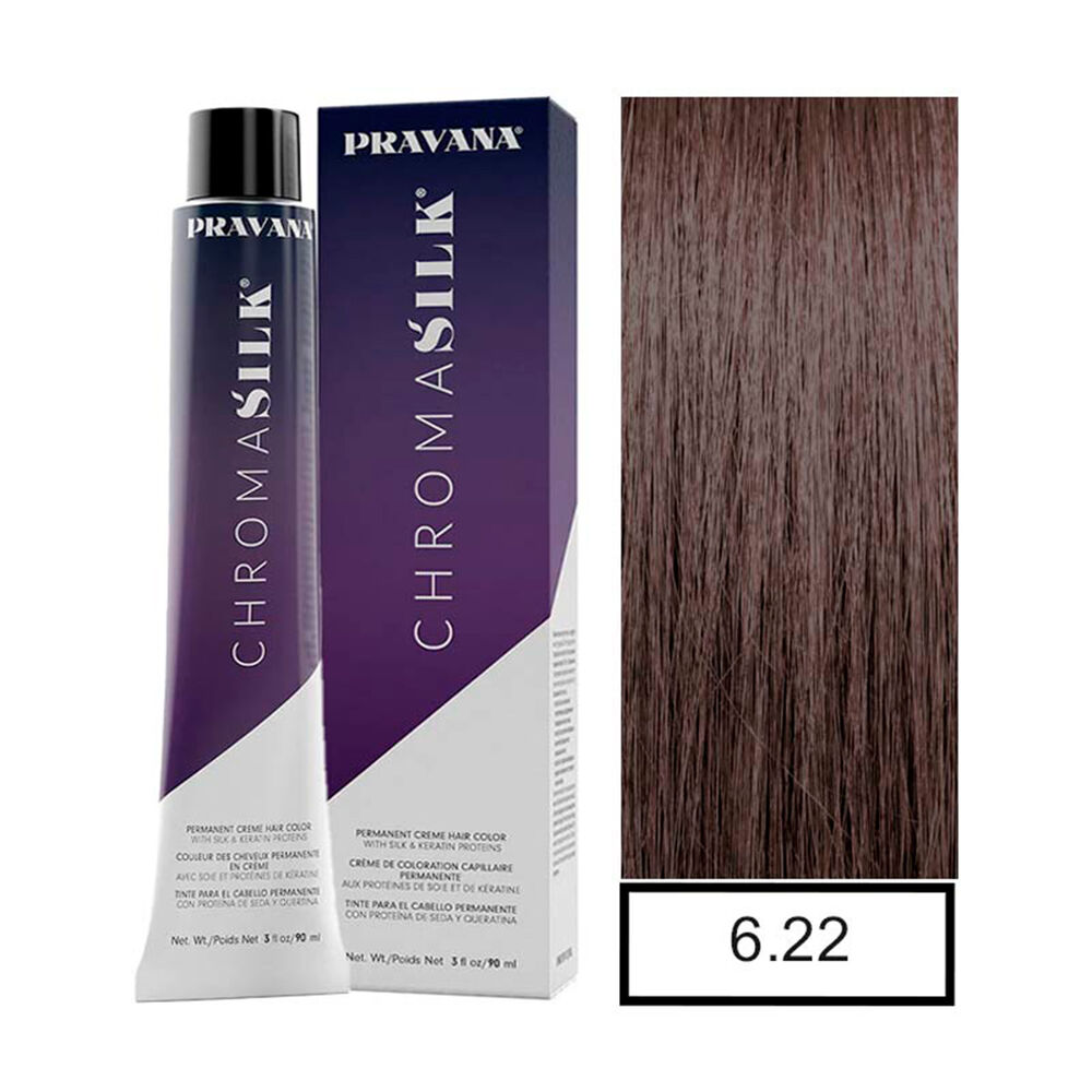 Pravana - Tintura Permanente Chromasilk Rubio Beige Oscuro Intenso 6.22 90ml + Oxidante image number 0.0
