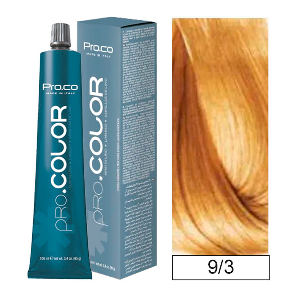 Pro.color - Tintura Permanente 9/3 Rubio Clarisimo Dorado 100ml + Oxidante image number 0.0