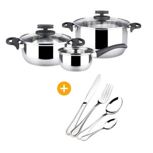 Bateria De Cocina Magefesa Style / 5 Piezas + Cubiertos De Mesa Magefesa Ana / 24 Piezas