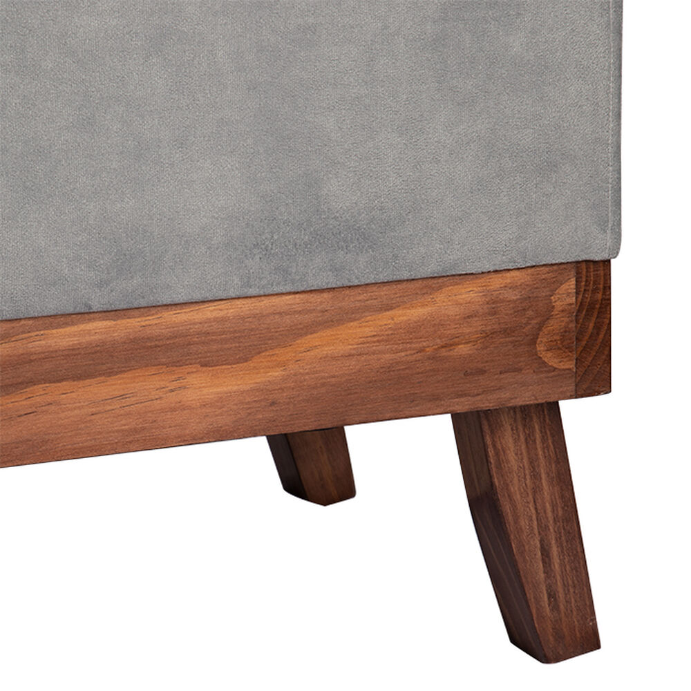 Banqueta Con Baúl Incy Gris Felpa 120x40x50 Cm Máxima Design image number 3.0
