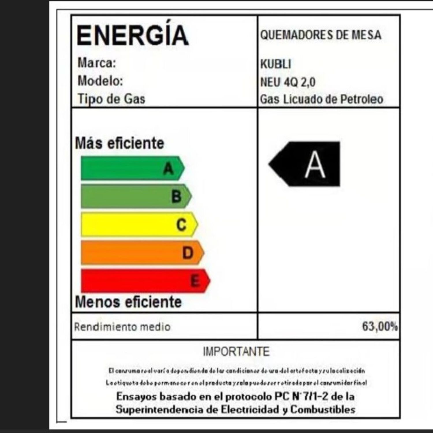 Encimera Gas Natural Kubli Neu 4q image number 2.0