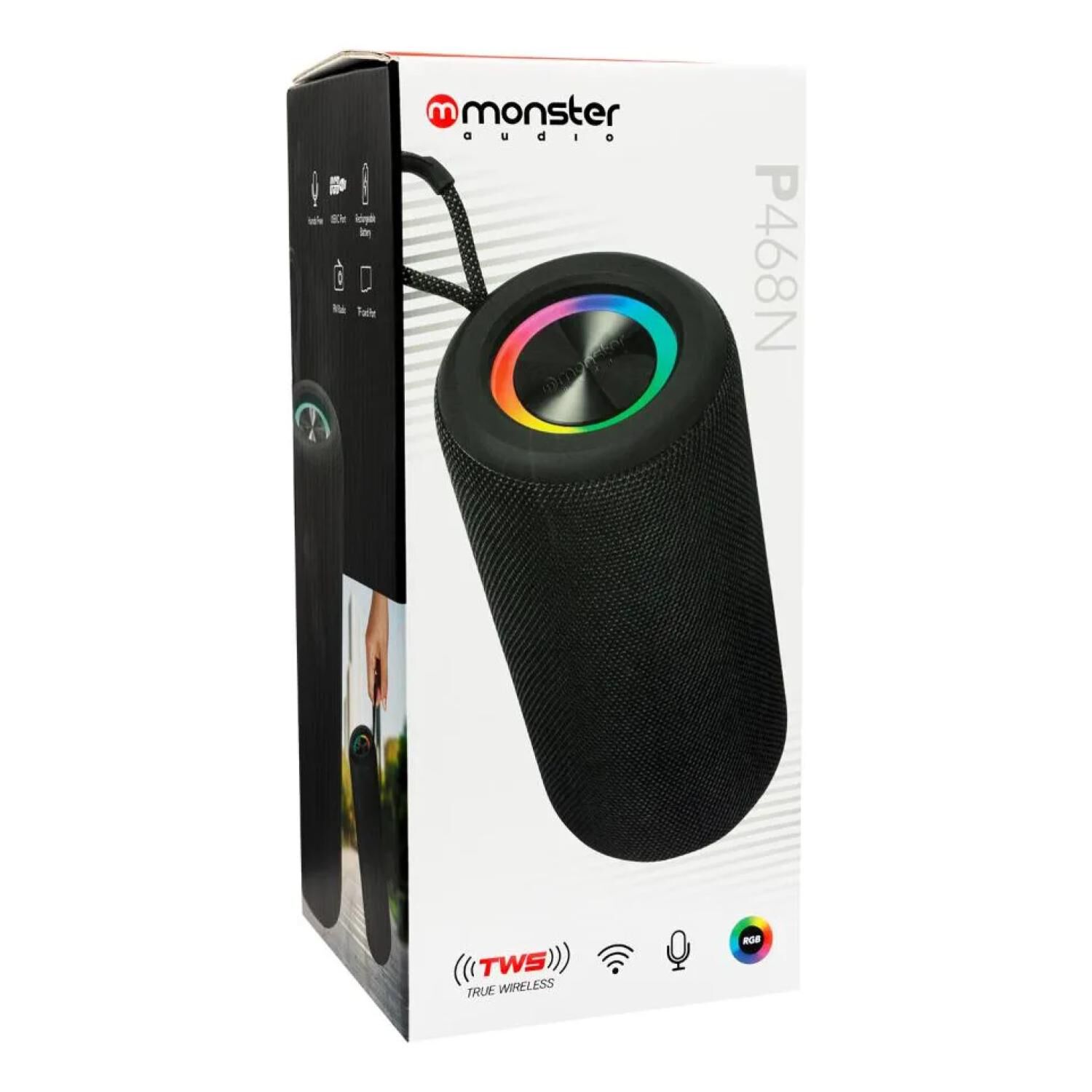 Parlante Bluetooth Tws Portatil 10w Negro P468 image number 5.0
