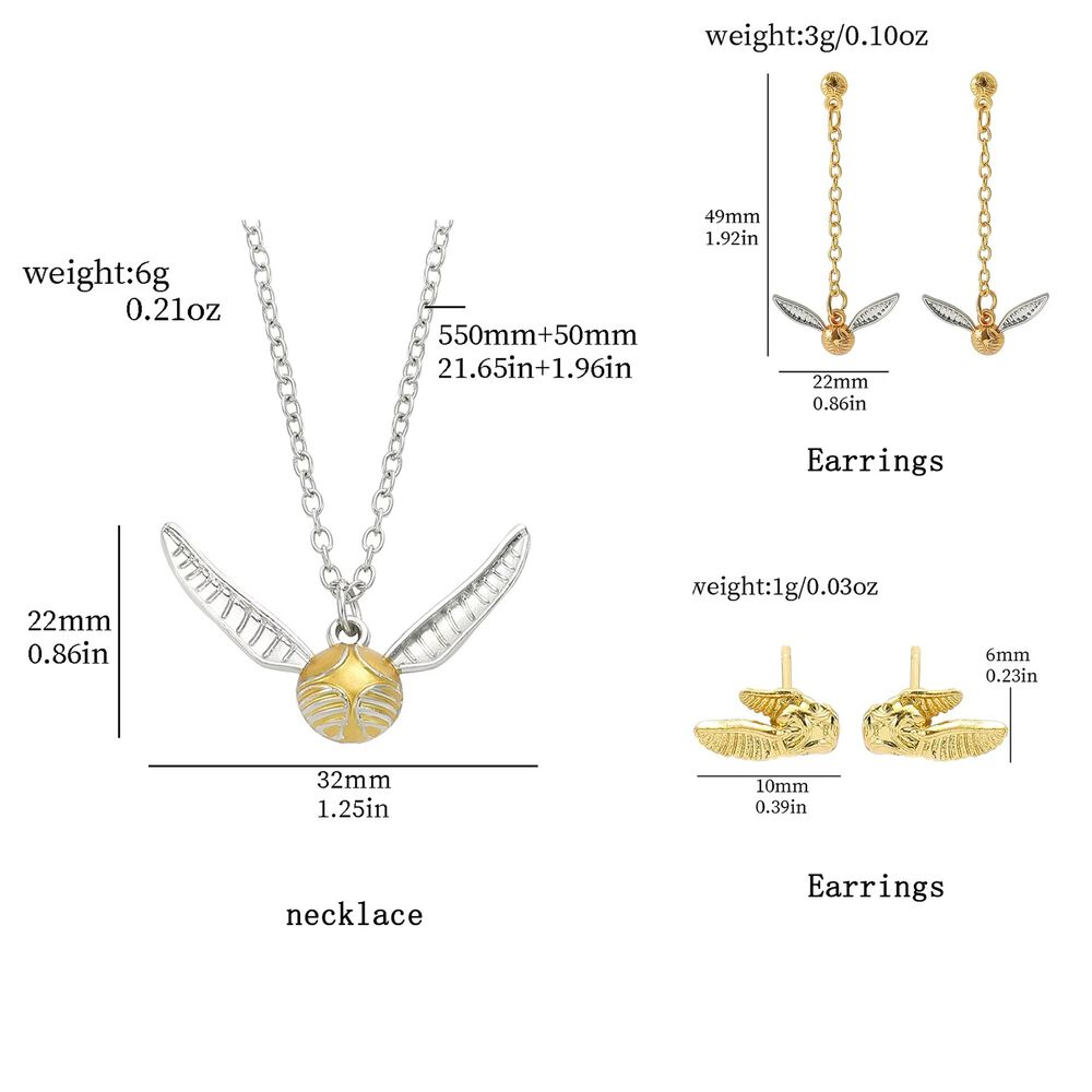 Set Collar Aros Golden Snitch Harry Potter image number 2.0