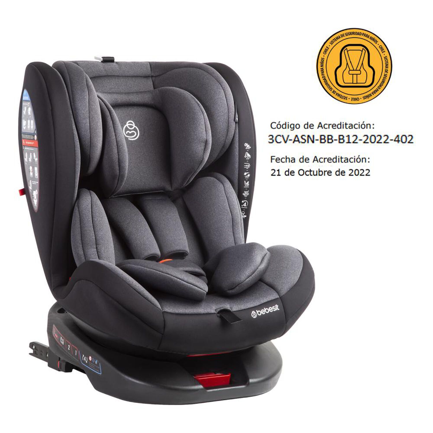 Silla De Auto Convertible Saturn Bebesit Grey-black image number 1.0