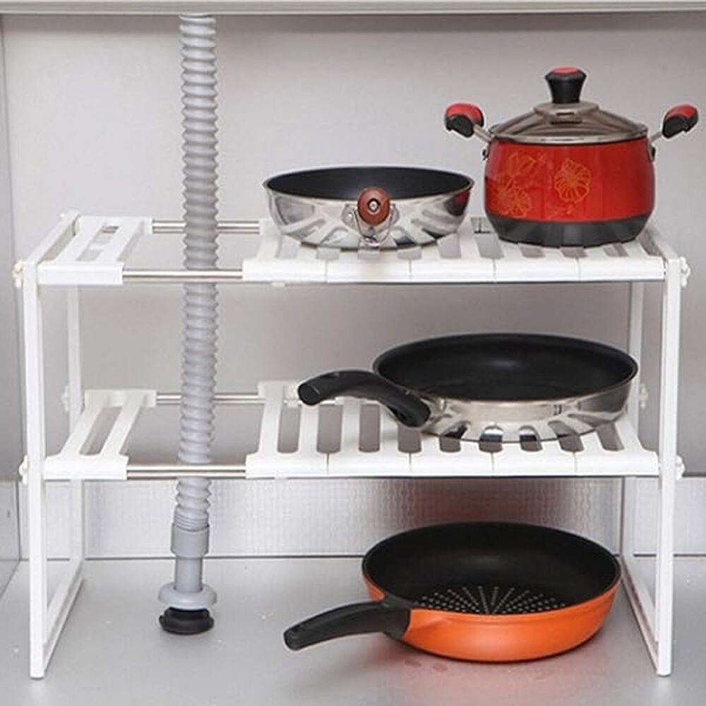 Organizador Estante Cocina Bajo Fregadero Ajustable Blanco image number 3.0