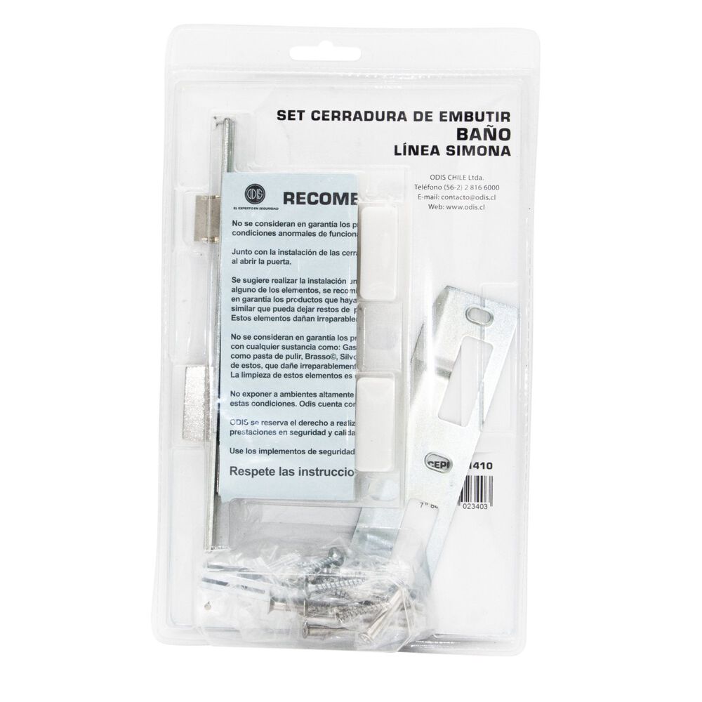 Cerradura Embutir Odis Simona 7040 Ba&ntilde;o - Plata image number 3.0