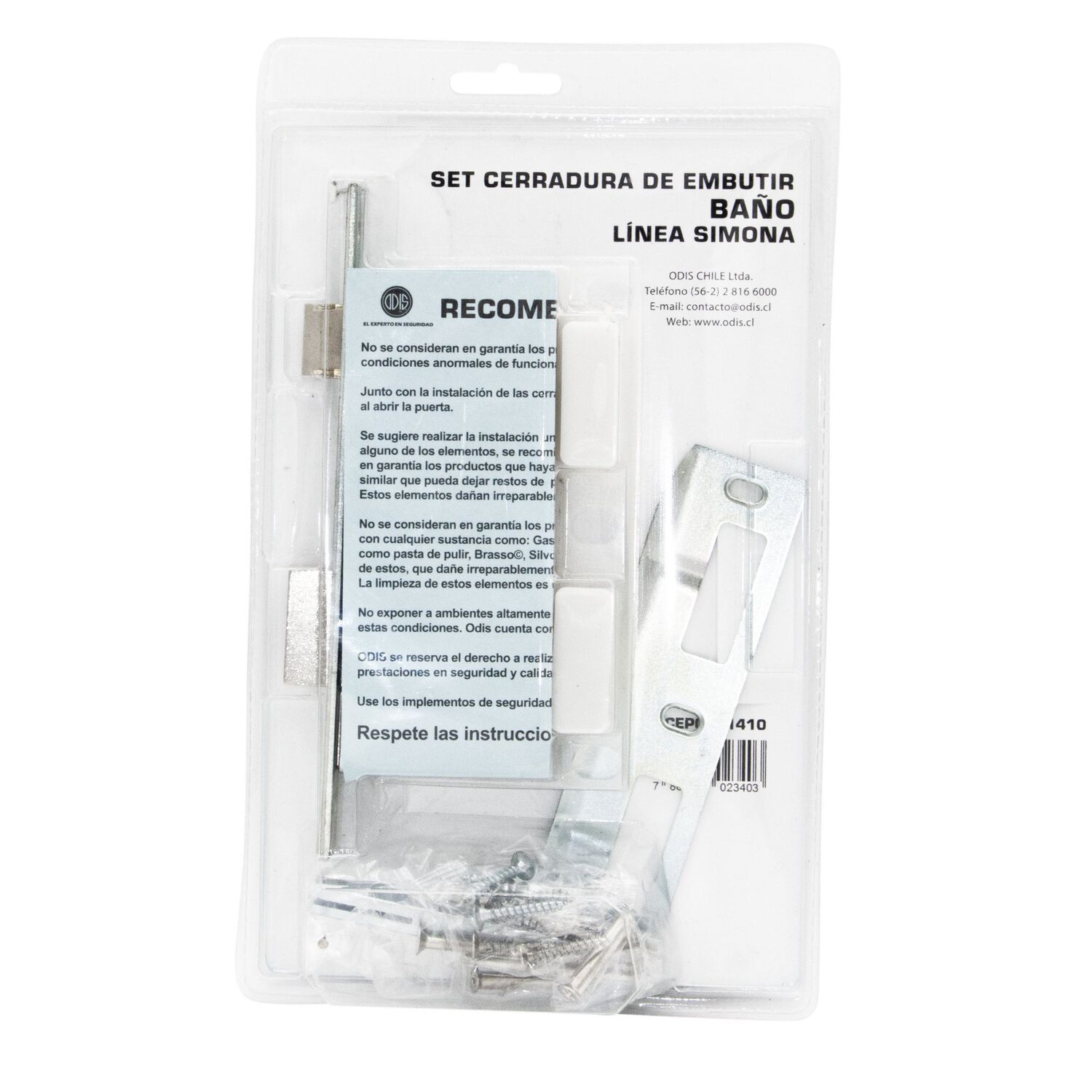Cerradura Embutir Odis Simona 7040 Ba&ntilde;o - Plata image number 3.0