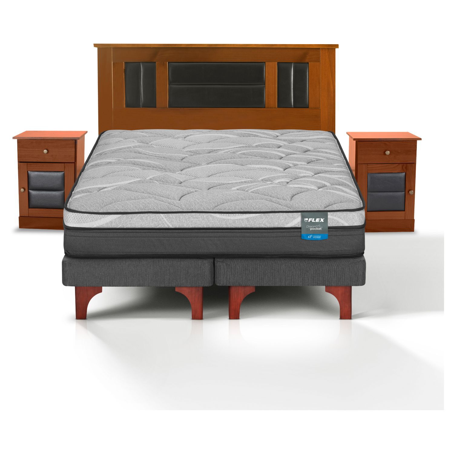 Cama Europea Flex Dream Pocket / King + Set De Maderas image number 0.0