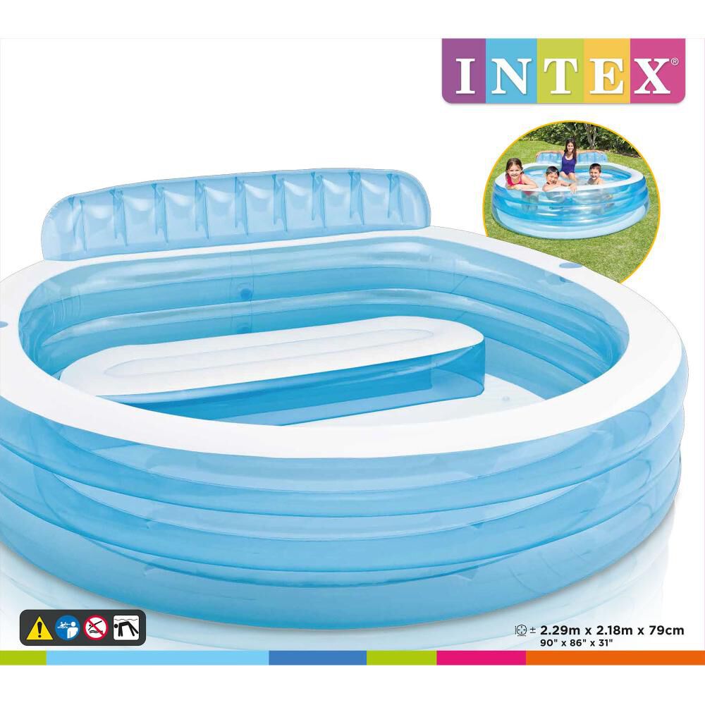 Piscina Inflable Familiar Wishing Swim Center Intex /  590 Litros
