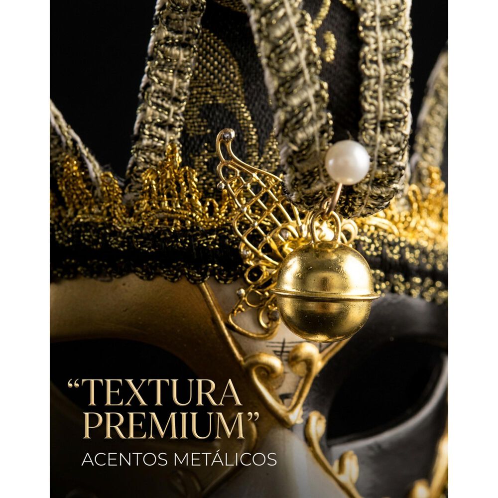 M&aacute;scara Buf&oacute;n Unisex Con Cascabeles Para Fiesta Veneciana image number 22.0