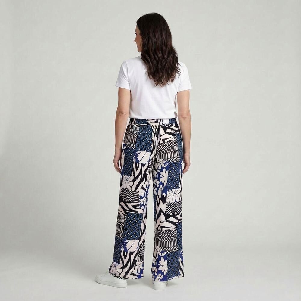 Pantal&oacute;n Full Print Tiro Medio Palazzo Mujer Geeps image number 1.0