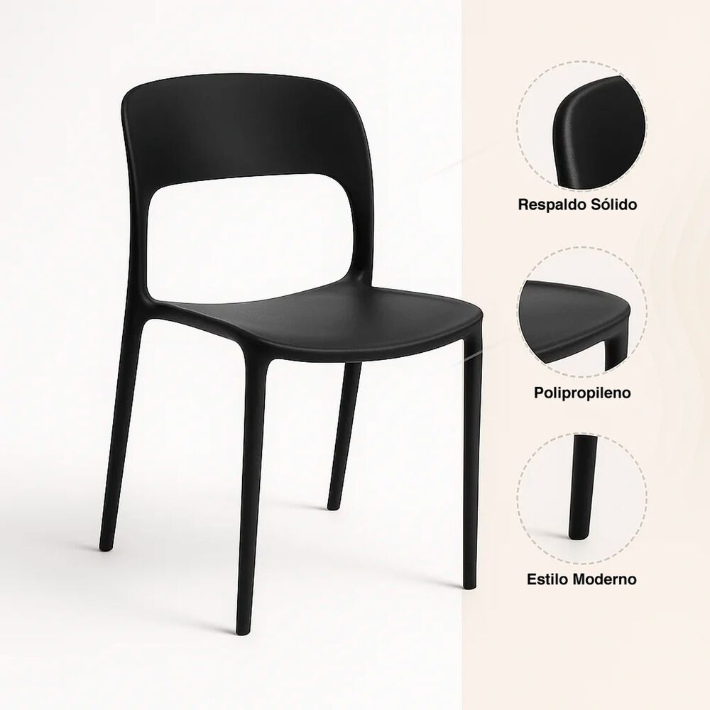 Pack De 4 Sillas Kentucky - Negras image number 4.0