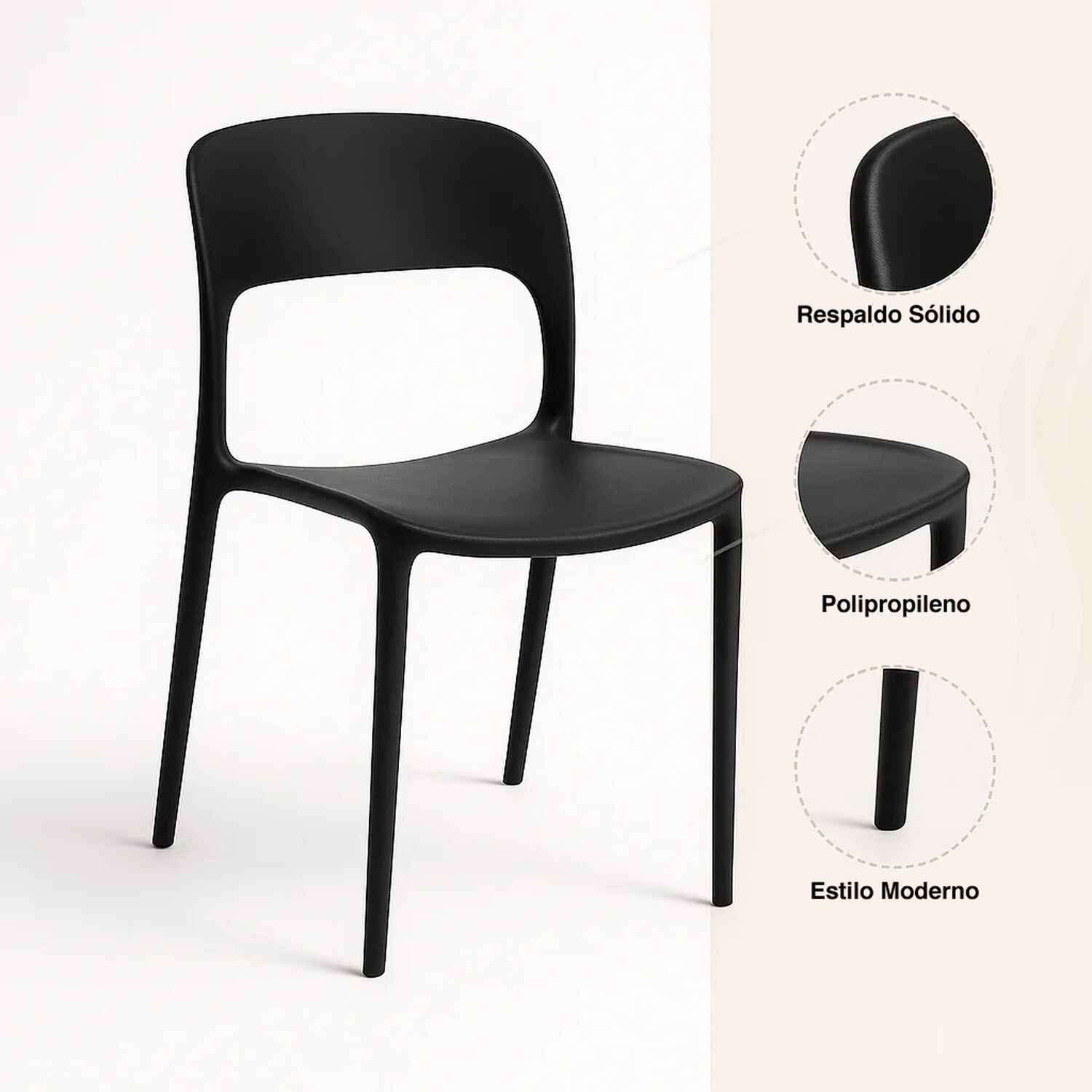 Pack De 4 Sillas Kentucky - Negras image number 4.0