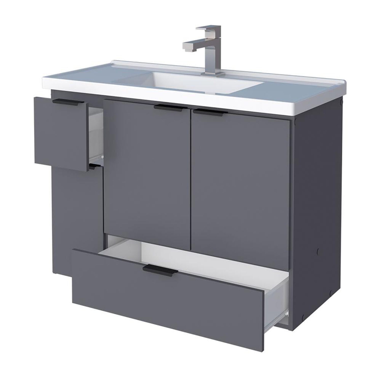 Vanitorio Vekkahome Orquedea 80 Grey / 3 Puertas image number 2.0