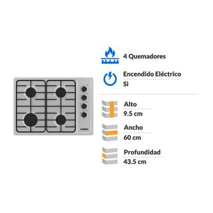 Encimera A Gas Mabe CMG6044SD-1Cl / 4 Quemadores
